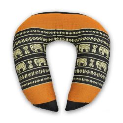 Thai Nackenhörnchen orange-schwarz mit Elefanten Thai Deko Shop Thai Deko Shop GmbH