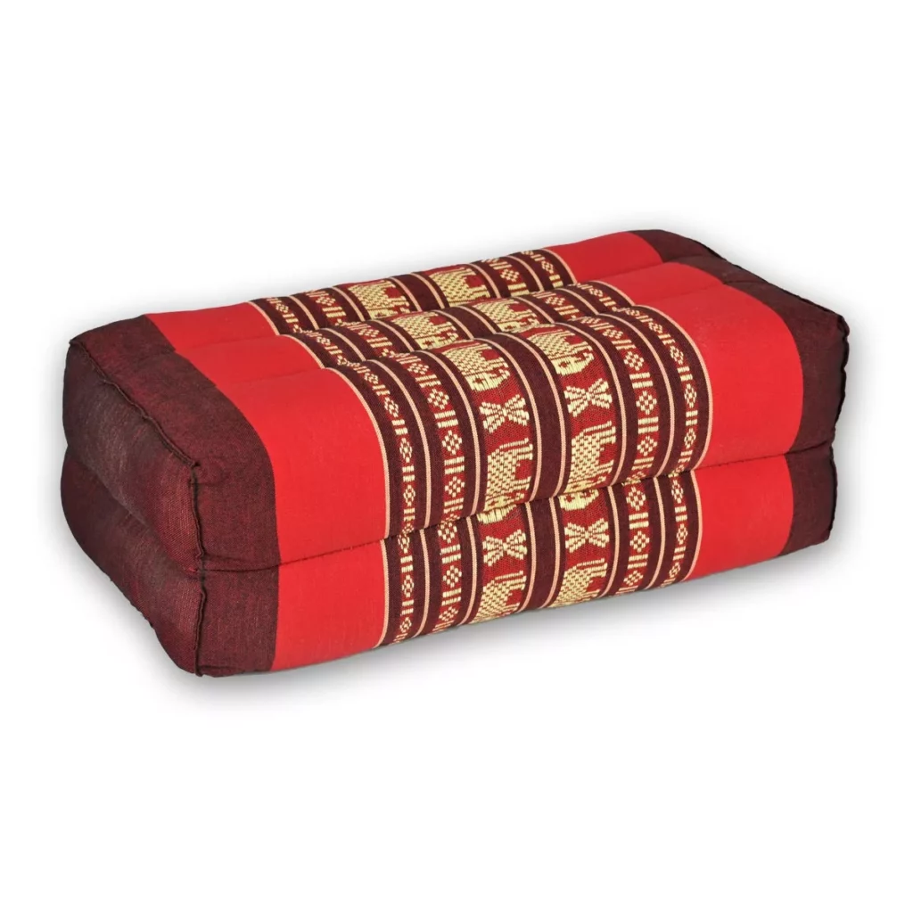 Thai Yogakissen mit Kapok – rot mit Elefanten Yogakissen Thai Deko Shop GmbH