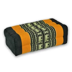 Thai Yogakissen mit Kapok – orange-schwarz-Elefanten Thai Deko Shop Thai Deko Shop GmbH