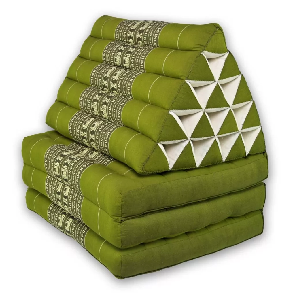 Faltbares Thaikissen – Elefantenmotiv grün Thai Deko Shop Thai Deko Shop GmbH
