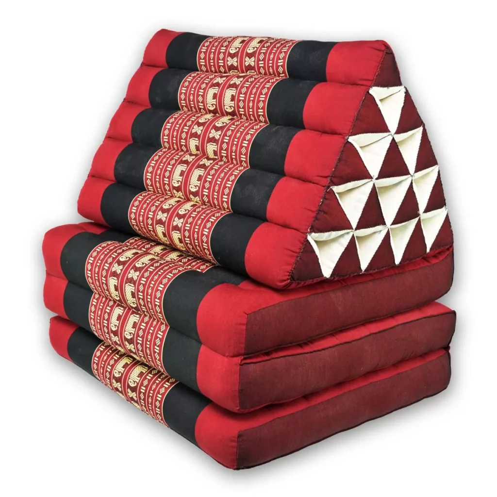 Faltbares Thaikissen – Elefantenmotiv rot Thai Deko Shop Thai Deko Shop GmbH