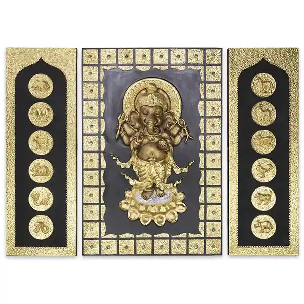 Shiva 3 teiliges Reliefbild Thai Deko Shop